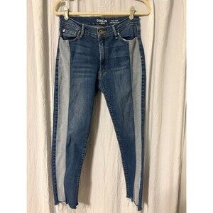 Levis Denizen Jeans High Rise Vintage Slim size 29 Blue Denim Ankle Crop Raw Hem